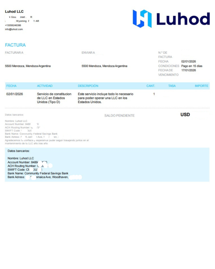 ejemplo de facturas luhod